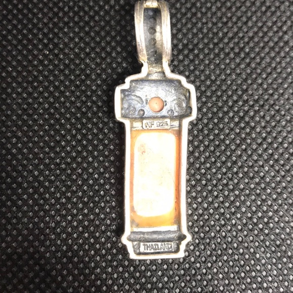 Coral and Sterling Silver Pendant - Picture 2 of 2